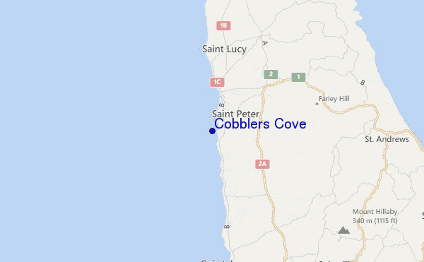 locatiekaart van Cobblers Cove