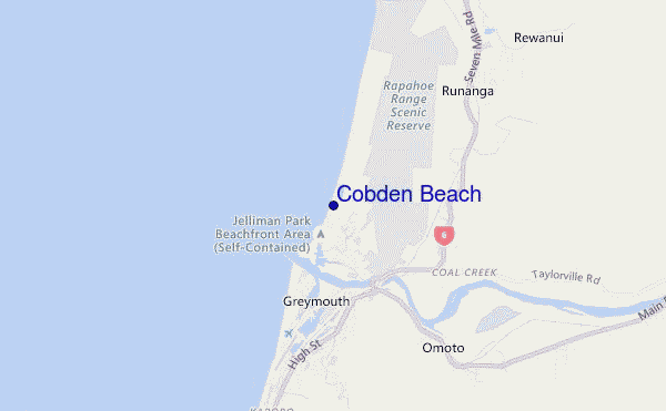 locatiekaart van Cobden Beach