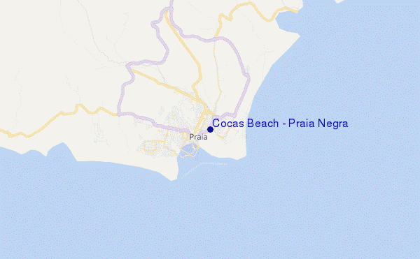 locatiekaart van Cocas Beach / Praia Negra