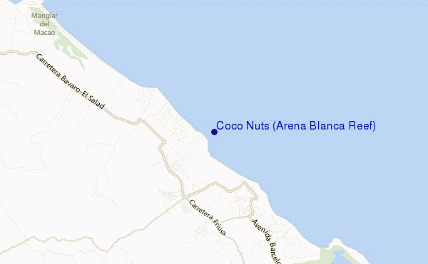 locatiekaart van Coco Nuts (Arena Blanca Reef)