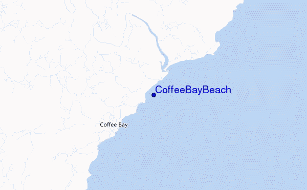 locatiekaart van Coffee Bay Beach