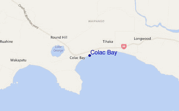 locatiekaart van Colac Bay