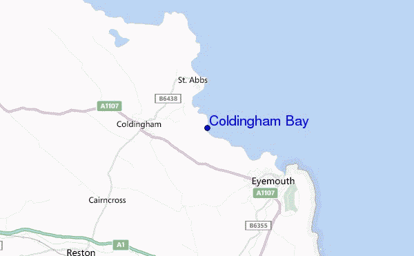 locatiekaart van Coldingham Bay