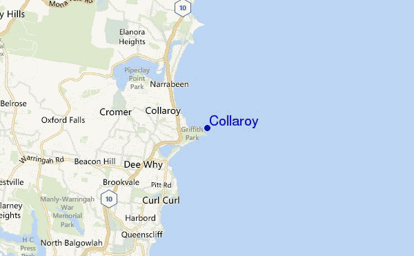 locatiekaart van Collaroy