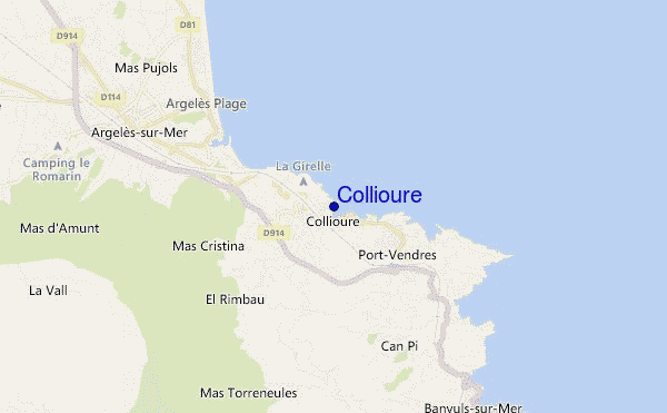 locatiekaart van Collioure