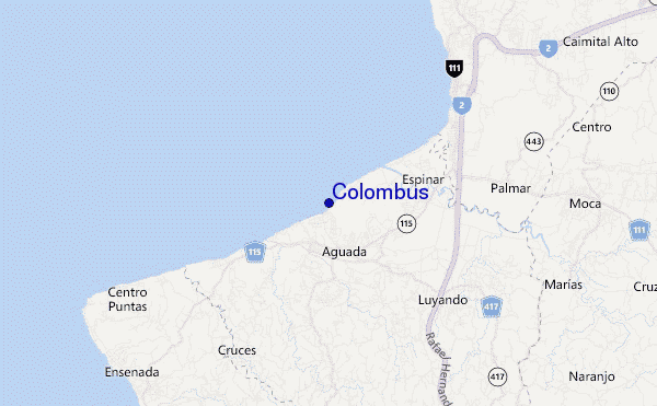 locatiekaart van Colombus