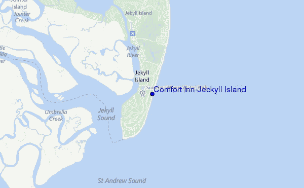 locatiekaart van Comfort Inn/Jeckyll Island
