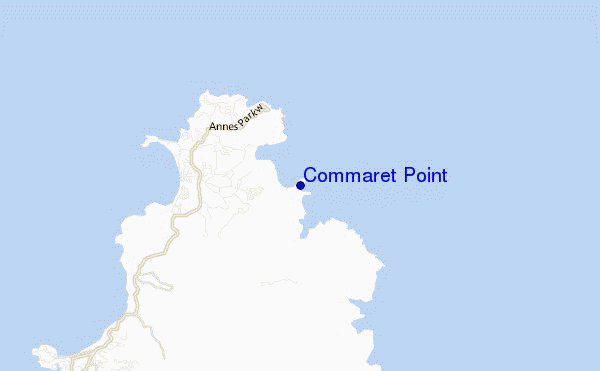 locatiekaart van Commaret Point