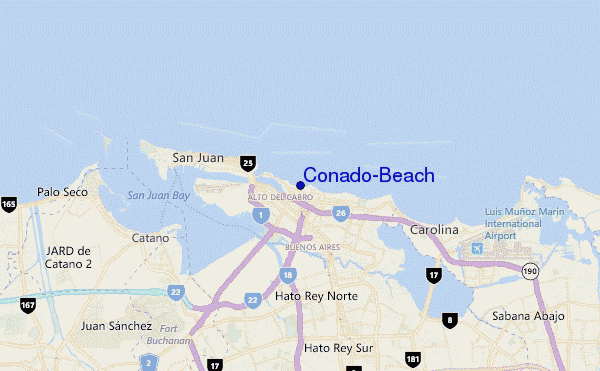 locatiekaart van Conado-Beach