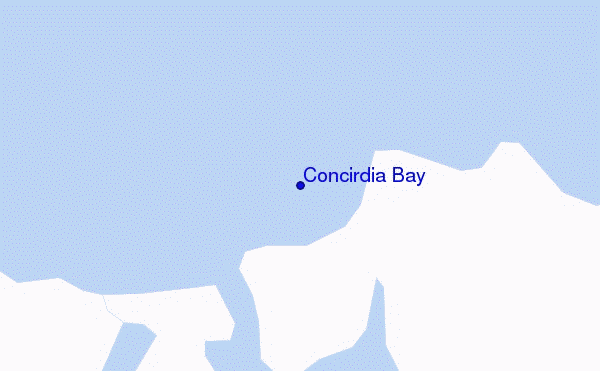locatiekaart van Concirdia Bay