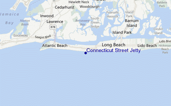 locatiekaart van Connecticut Street Jetty