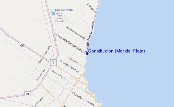 locatiekaart van Constitucion (Mar del Plata)