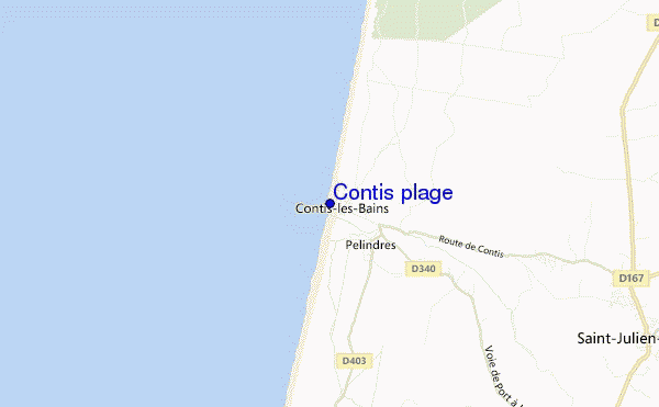 locatiekaart van Contis plage