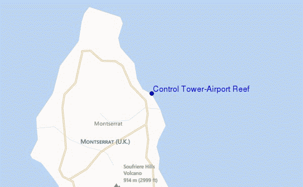 locatiekaart van Control Tower/Airport Reef