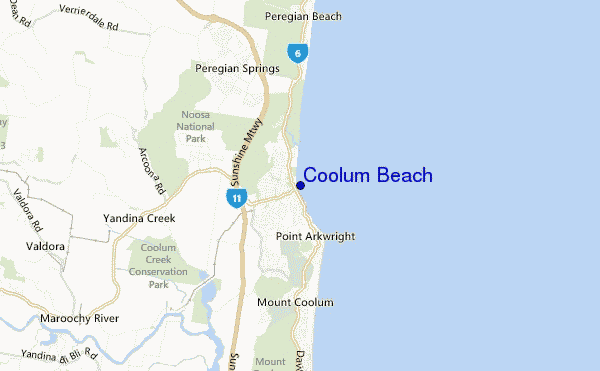 locatiekaart van Coolum Beach
