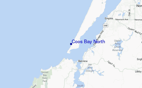 locatiekaart van Coos Bay North