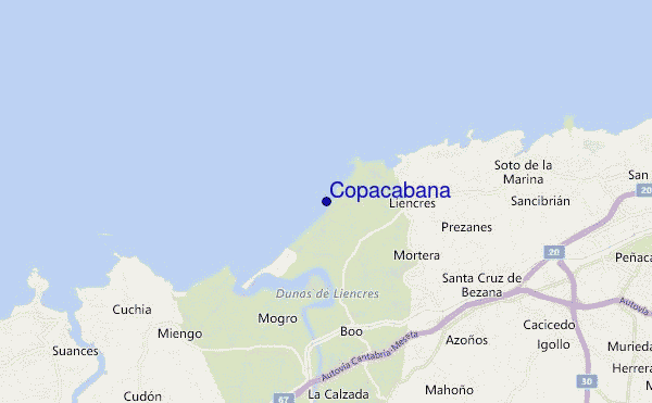 locatiekaart van Copacabana