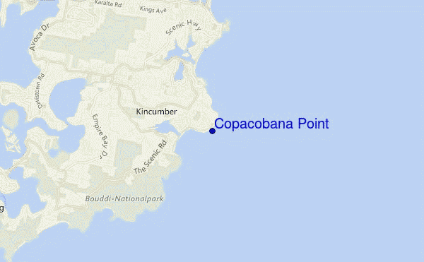 locatiekaart van Copacobana Point