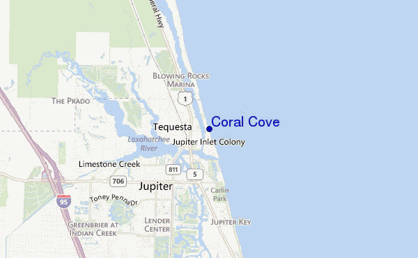 locatiekaart van Coral Cove
