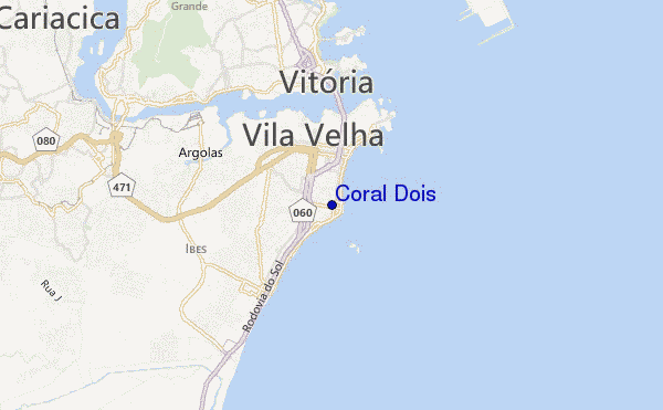 locatiekaart van Coral Dois