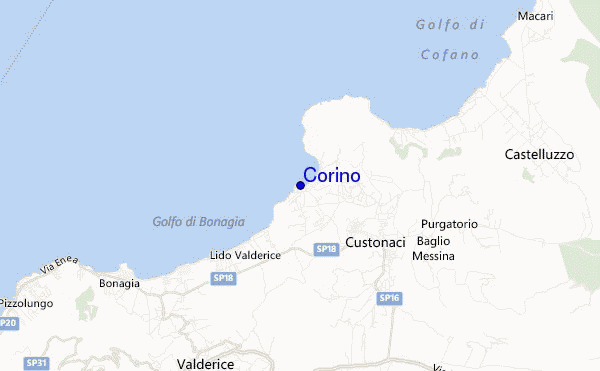 locatiekaart van Corino