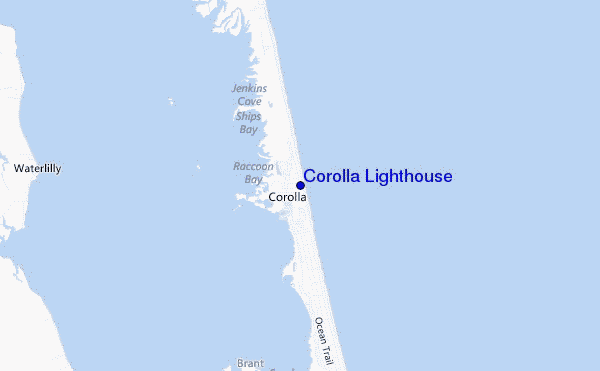 locatiekaart van Corolla Lighthouse