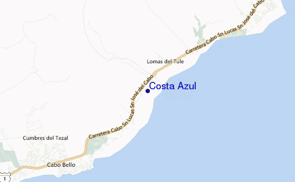 locatiekaart van Costa Azul