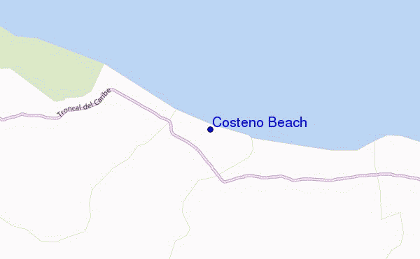 locatiekaart van Costeño Beach