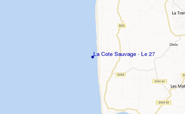 locatiekaart van La Cote Sauvage - Le 27