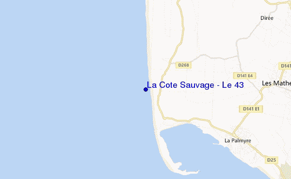 locatiekaart van La Cote Sauvage - Le 43