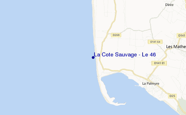 locatiekaart van La Cote Sauvage - Le 46