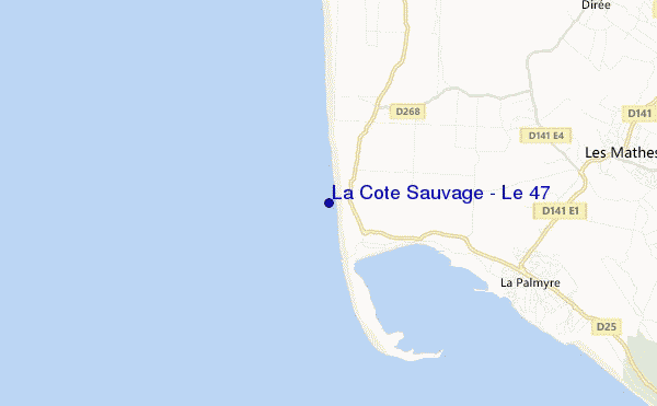 locatiekaart van La Cote Sauvage - Le 47