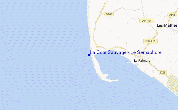 locatiekaart van La Cote Sauvage - Le Sémaphore