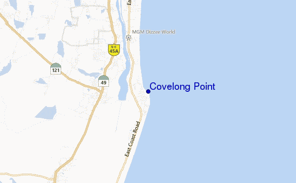 locatiekaart van Covelong Point