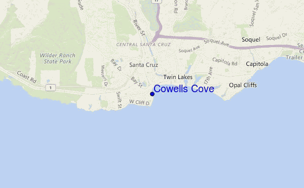 locatiekaart van Cowells Cove