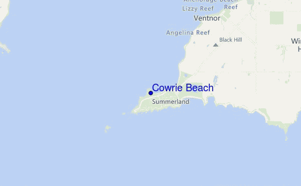 locatiekaart van Cowrie Beach