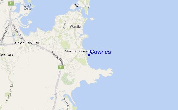 locatiekaart van Cowries