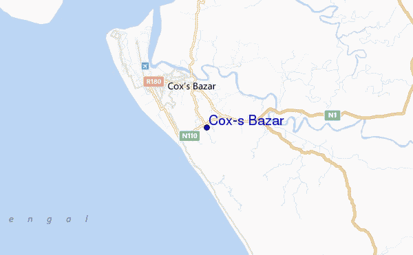 locatiekaart van Cox's Bazar