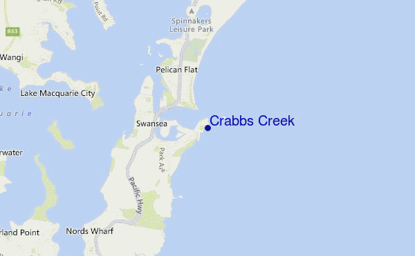 locatiekaart van Crabbs Creek