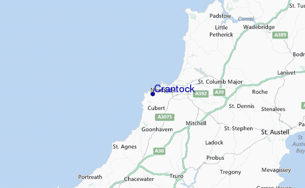 Crantock Location Map