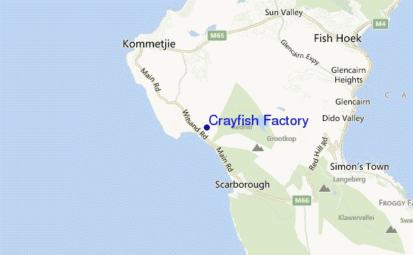locatiekaart van Crayfish Factory