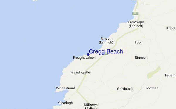 locatiekaart van Cregg Beach