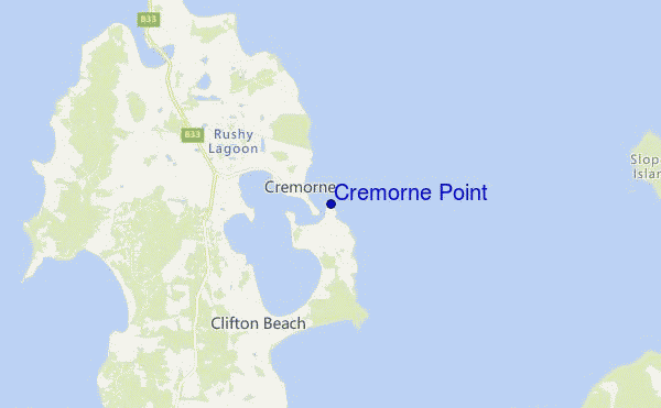 locatiekaart van Cremorne Point