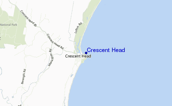 locatiekaart van Crescent Head