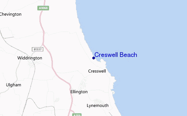 locatiekaart van Creswell Beach