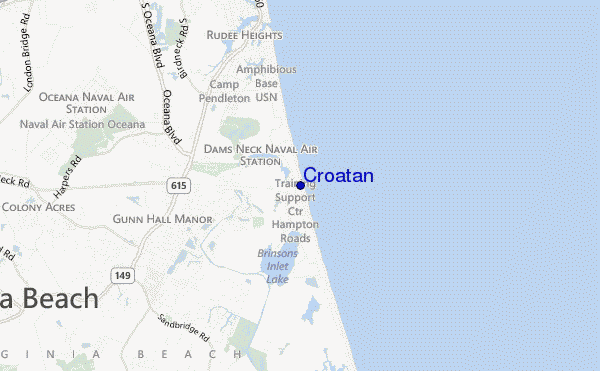 locatiekaart van Croatan
