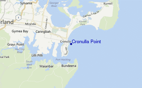 locatiekaart van Cronulla Point