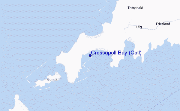 locatiekaart van Crossapoll Bay (Coll)