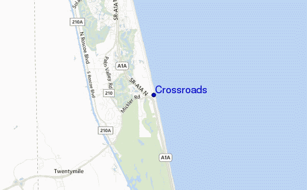 locatiekaart van Crossroads