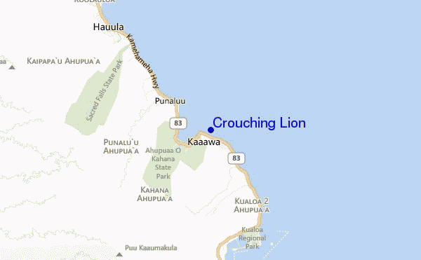 locatiekaart van Crouching Lion
